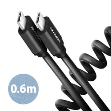 AXAGON AXAGON BUCM-CM10TB USB-C na USB-C kabel, 0,6m, 3A, aluminij, črna