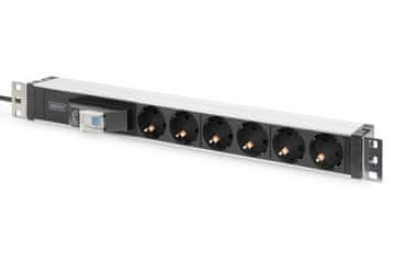Digitus Digitus DN-190001 PDU napajalna letev 19" Rack, 6x Schuko, 1.8m, 16A