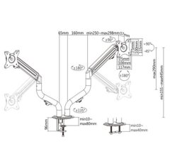 Gembird Gembird MA2-FB-XL Nosilec za 2 monitorja 17-32" do 8kg