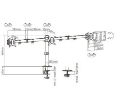 Gembird Gembird MF-33 stojalo za 3 monitore 17-27 palcev, do 7kg
