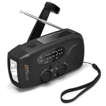 RADIO Technaxx TX-112 solarno AM/FM radio z ročno ročico in LED svetilko