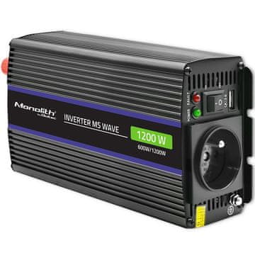 Qoltec Qoltec Monolith pretvornik napetosti 12V na 230V, 600W/1200W, USB