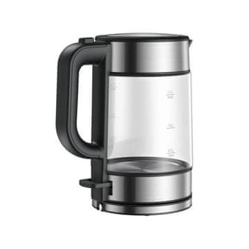 Xiaomi Xiaomi Electric Glass Kettle grelnik vode, 1.7L, črna/transparentna/srebrna