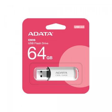 A-Data USB ključek 64GB, C906, USB 2.0, bela