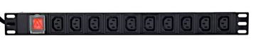 Gembird EnerGenie EG-PDU-10C132C19 razdelilna enota za stojalo 1U, 10x C13 + 2x C19, 16A, črna