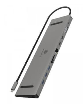 IcyBox ICY BOX IB-DK4040a-CPD 11v1 USB-C Docking Station, 2x HDMI, 1x VGA, LAN, 100W PD