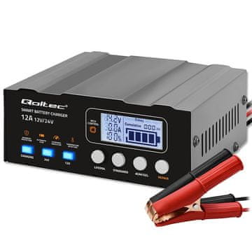 Qoltec Qoltec 524917 Pametni polnilnik akumulatorjev 12V/24V z LCD in funkcijo popravila