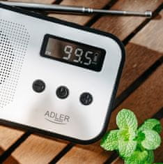 Adler Adler AD 1907 Digitalni radio z uro, USB-C, bel/črn