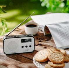 Adler Adler AD 1907 Digitalni radio z uro, USB-C, bel/črn