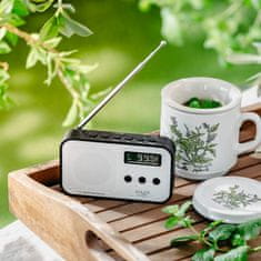 Adler Adler AD 1907 Digitalni radio z uro, USB-C, bel/črn