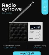 Adler ADLER AD 1908 digitalni radio, PLL FM