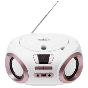 Adler Adler AD 1181wc Prenosni CD predvajalnik, MP3, bela/baker