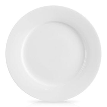 Northix Desertni krožnik iz belega porcelana, primeren za pomivalni stroj in mikrovalovno pečico