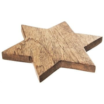 Northix Podstavek v obliki zvezde iz mangovega lesa, premer 12,5 cm