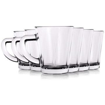 Northix Set 6 kozarčkov z ročaji za espresso, debelo steklo