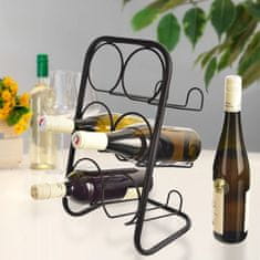 Northix Elegantno stojalo za vino iz črne kovine za 6 steklenic