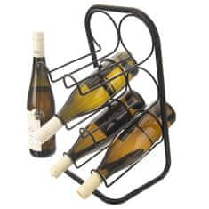 Northix Elegantno stojalo za vino iz črne kovine za 6 steklenic
