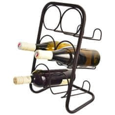 Northix Elegantno stojalo za vino iz črne kovine za 6 steklenic