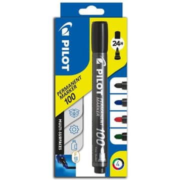 Pilot Permanentni marker 100, komplet 4 barv
