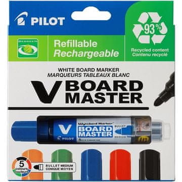 Pilot Marker V Board Master, komplet 5 barv