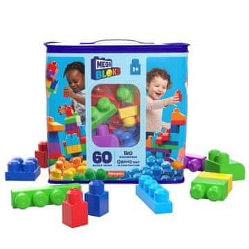 MEGA BLOKS Mega Bloks Big Building Vrečka Modra 60 Kos