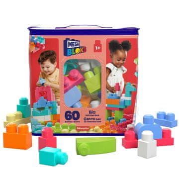 MEGA BLOKS Mega Bloks Big Building Vrečka Roza 60 Kos