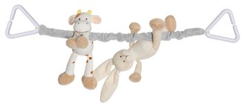 TEDDYKOMPANIET Obešalnik za otroški voziček Tk Diinglisar Rabbit & Cow