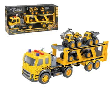 Sign Junior Wheels Friction Trailer W. 4 Vehicles 1:12