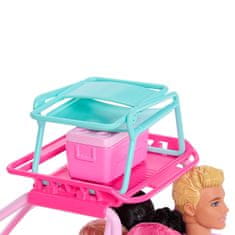Barbie Barbie voziček za plažo z dodatki, primeren za 4 punčke