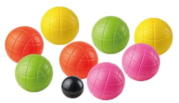 Northix Komplet balinarskih kroglic, 8 plastičnih kroglic, 4 barve, tarčna kroglica