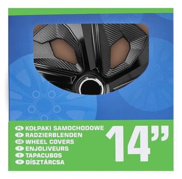 Northio 14-palčni komplet ogljikovih pokrovov koles, 4 kosi