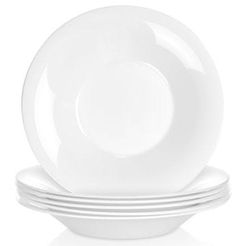 Northix Stekleni globoki krožniki, beli, 21,5 cm, 400 ml, set 6 kosov