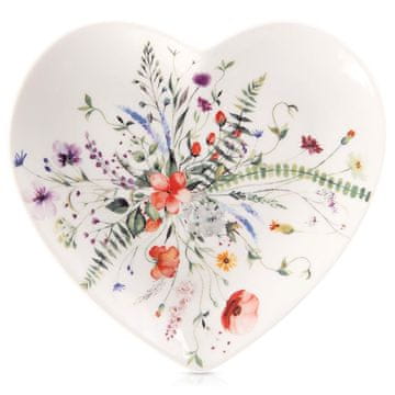 Northix Desertni krožnik Srce iz porcelana, 17,5x17 cm