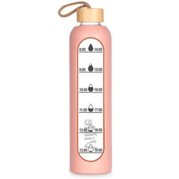 Northix Steklenica za vodo s silikonskim tulcem, 1L, losos