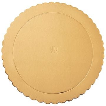 Northix Okrogel krožnik za torte iz zlate folije 32 cm z zavihanimi robovi