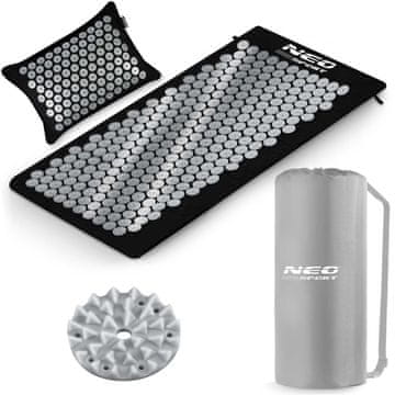 Northix Neo-Sport NS-903 akupresurna podloga s konicami, črna in srebrna