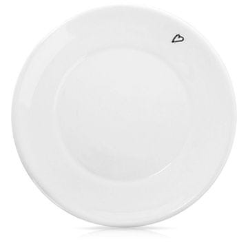 Orion Keramična posoda 12 cm - bel dizajn z motivom srca, primerna za pomivalni stroj