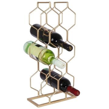 Northix Elegantno stojalo za vino v zlati barvi za 8 steklenic