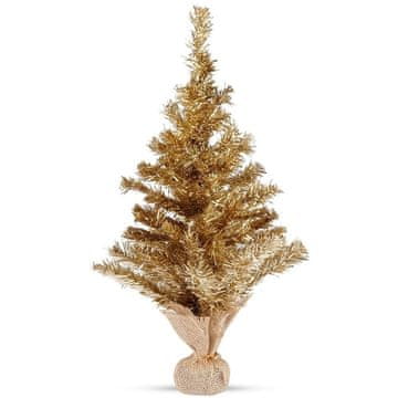 Northix Zlato umetno božično drevo 60 cm s stabilnim podstavkom