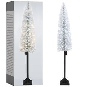 Northix Belo božično drevo 147 cm s 30 LED lučkami in zasneženim efektom