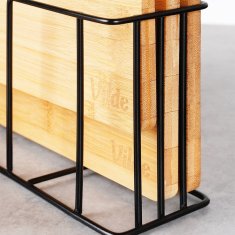 Vilde Set bambusovih desk za rezanje v kovinskem stojalu z edinstvenim dizajnom