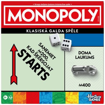Northix Klasična namizna igra MONOPOLY v latvijski jezikovni izdaji