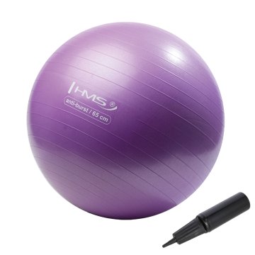 Northix 65 cm vijolična telovadna žoga - protipočna, nedrseča