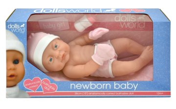 Northix Punčka Babydoll za punčke, velikost 38 cm