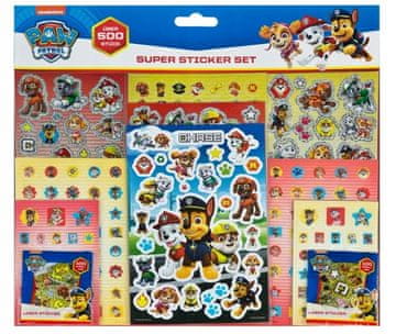 Nickelodeon Nalepke Paw Patrol Skye 500 kosov, konveksne, ploščate, z bleščicami, otroške