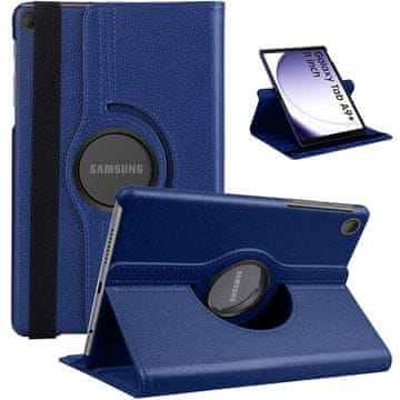 shumee Ovitek za Samsung Galaxy Tab A9+ Plus 2023 11" (X210/X215/X216) vrtljiv ovitek z zavihkom za tablični računalnik Ovitek Alogy mornarsko moder