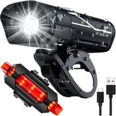 shumee Alogy LED sprednja in zadnja kolesarska luč, sprednja in zadnja kolesarska luč, vodoodporna IPX4, USB kolesarska luč, komplet Alogy LED kolesarskih luči