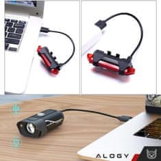shumee Alogy LED sprednja in zadnja kolesarska luč, sprednja in zadnja kolesarska luč, vodoodporna IPX4, USB kolesarska luč, komplet Alogy LED kolesarskih luči