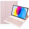 shumee Ovitek s tipkovnico Alogy z držalom za pisalo za Apple iPad 11 2025 / iPad 10.9 2022, roza