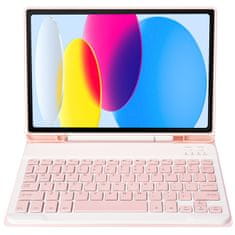 shumee Ovitek s tipkovnico Alogy z držalom za pisalo za Apple iPad 11 2025 / iPad 10.9 2022, roza